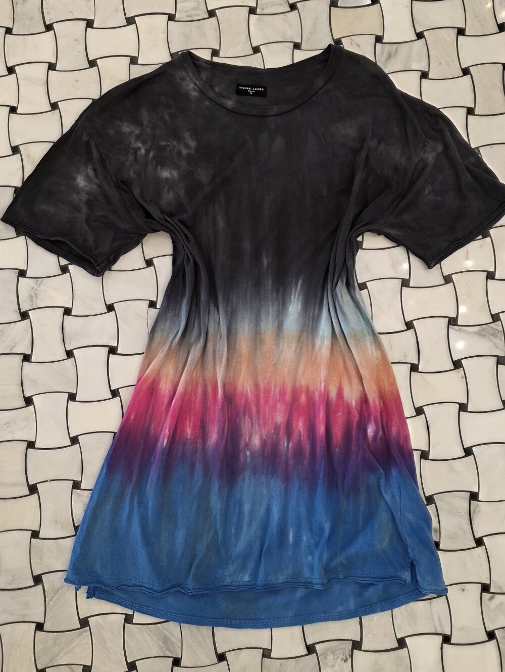 Michael Lauren Burman T-shirt Dress In Malibu Sunset 100% Supima Cotton - Picture 5 of 11